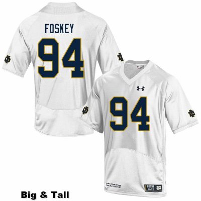 Notre Dame Fighting Irish Men's Isaiah Foskey #94 White Under Armour Authentic Stitched Big & Tall College NCAA Football Jersey OWO5699LY